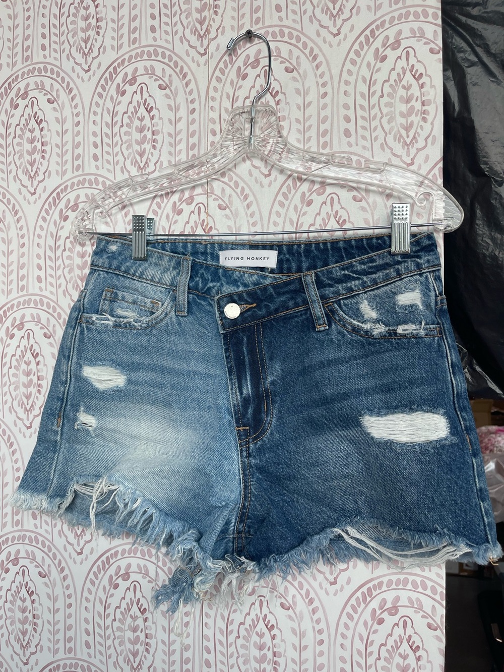 Flying Monkey Two-Tone Denim Shorts